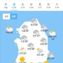 오늘의 날씨🌞☔️☃️, 2024년 5월 24일 금요일 이미지