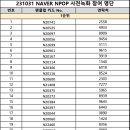 [231031] NAVER NPOP 사전녹화 참여 명단 안내 이미지