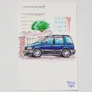 싼타모 | [일러스트] 붓펜으로 그리는 현대 싼타모 &amp; 기아 레이