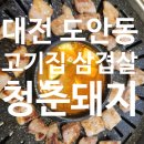 도안동 고기집 청춘돼지 삼겹살 소스대박