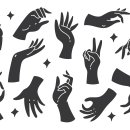 hand gesture doodle elements 이미지