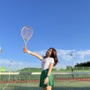 여자 테니스복 라코스테 스커트 양말 니삭스 아페쎄 티셔츠 착샷 후기