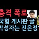 충격 폭로, YTN JTBC에서 터져나왔다 &#34;국힘 게시판 글 작성자는 한동훈 대표 부인 진은정&#34; 성창경TV﻿ 이미지