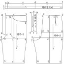 성인남성복 바지 패턴원형그리기 (95사이즈 바지) 이미지