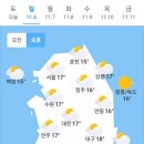 오늘의 날씨(11월 6일 일요일)입영 7일차 이미지