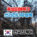 폭설피해 넘어진 나무자르기 벌목전지 가치기지작업