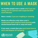 WHO, 신종 코로나에서 마스크 사용에 대한 조언 이미지