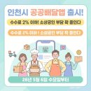 신한환경㈜ | 인천시 공공 배달 앱 출시 – 수수료 2% 이하로 소상공인 부담 확 줄인다[26년 5월 6일 수요일부터]