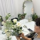 그린내추럴 | 4월 2주차 플라워클래스 후기 - 내추럴 화이트 그린부케 [ 스노우폭스플라워] 강남 원데이클래스