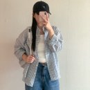 단추104 | 시예 아몬드 체크 셔츠, 크리프 팬츠 아이보리 착용 후기 봄 데일리룩 코디 추천!