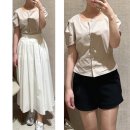 (주)시에스디자인 | SIE 시에 틸리 스퀘어 넥 블라우스, 아크네 코튼 플리츠 스커트 착용 후기