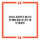2025 프로야구 올스타전 예매 일정 및 선수 명단 총정리