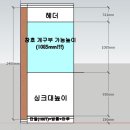 주방 씽크대 위 창호 개구부 가능 높이를 문의 합니다 이미지