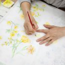 원단에 그리는 꽃그림(천아트) | 안양수채화천아트 이른 봄맞이 튤립 손수건 그림 그리기