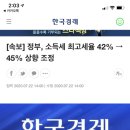 [속보] 정부, 소득세 최고세율 42% → 45% 상향 조정 이미지