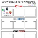 2017년 7월 26일 (수요일) 축구중계 방송편성표 이미지