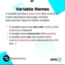 [컴퓨터과학과/참고] Python Variables 이미지