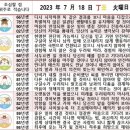 2023년 7월 18일 운세 및 세상 소식 이미지