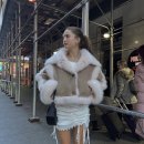 퍼베이비 | 쓰리타임즈 23fw 베이비 후디퍼 코트 무스탕 아이보리 구매 후기/착용샷有