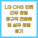 (주)인성이야기 | LG CNS 인턴 근무 경험 정규직 전환율 및 실무 체험 후기