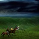 먹구름이 몰려오는 몽골 초원 이미지