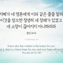 이것을 얻으면 정녕히 네 장래가 있겠고 네 소망이 끊어지지 아니하리라 이미지