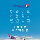 [한국↔하와이 직항편] 주 2회로 확대 소식(4/1부터~) 이미지