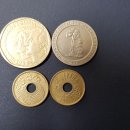 유로화로 통합되기 이전 동전들(스페인, 이탈리아, 프랑스, 독일) 이미지