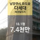묵현11리  마을회관 | [경기 남양주시 화도읍 "다세대" 법원 경매] 최저가 74,480,000원 (유찰 2회)