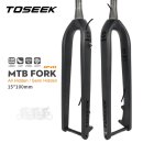 TOSEEK MTB 스루 액슬 전체 탄소 섬유 자전거 프론트 포크, 견고한 자전거 포크, 척추 튜브, 탄소 부스트 포크, 15x100m 이미지