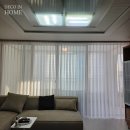 한선파라빌리지 | 홈 통영블라인드 광도면 한선파라빌리지 34평, 베란다 블라인드와 함께 사용하기 좋은 쉬폰커튼 시공후기