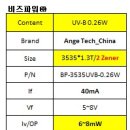 중국 UVB 0.2W 295~305nm 3535 zener 6~8mW LED SPEC 비교 이미지