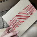 레드테이프 | 투명 레드 사선 보안 소포 택배 포장 영문 취급주의 박스테이프