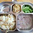4월 9일 목요일 점심-돼지고기김치볶음밥,숭늉,브로콜리된장무침,배추김치,후식-사과 이미지