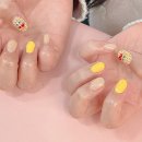 [웨딩네일]화이트+펄 웨딩네일/봄 느낌 나는 노랑노랑+체크 네일 후기! +군자채채네일룸