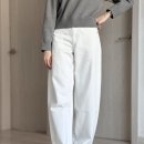 77세탁소 | 유니클로 배기커브진 긴기장 화이트 구매후기 &amp; 키큰녀 사이즈 착용샷