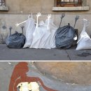 “비닐 봉투 용감한 녀석들” 무단 투기 쓰레기 아트 이미지