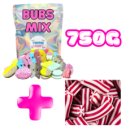 스웨덴 캔디 BUBS 젤리 MIX + 딸기 람보 트위스트 스틱 젤리, 1세트, 750g 이미지