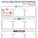 2017년 5월 05일 (금요일) 축구중계 방송편성표 이미지