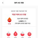 12월 31일 0시 기준 적혈구 보유 현황 이미지