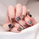 서구-01-64 | 강서구 마곡 네일 발산 폼폼네일 블랙 리본 도트 체크 &amp; 겨울 젤네일 아트