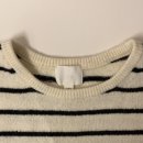 H&amp;M(흐앤므) : 파인니트 스웨터 크림 스트라이프, M사이즈 내돈내산 구매 후기