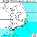 10월 9일(금요일) 08:00 현재 대한민국 날씨 및 기상특보 발효 현황 (울릉도, 독도 포함) 이미지