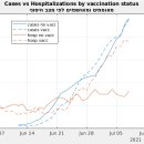 이스라엘 백신접종/비접종그룹 코로나19 감염현황 이미지