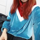 폴리곤테니스 | 클럿 스튜디오 CLUT STUDIO 17FW 0 3 벨벳 트레이닝 집업 탑 #스카이블루