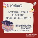 Internal Exam is coming : 21 May ~ 06 June 2025 이미지