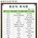 집단급식소 원산지표시 대상품목은 무엇인가요? 과태료