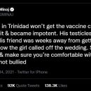 백신에 대한 의견을 밝힌 팝가수 니키 미나즈의 계정을 정지한 트위터 이미지