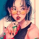 수채화와 디지털드로잉 이미지