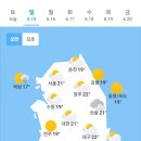 6월 15일 일요일 오늘의 날씨 이미지